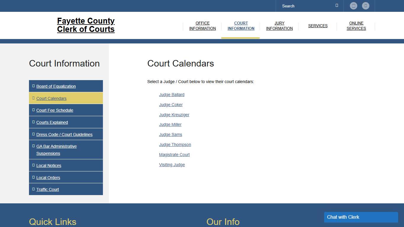 Court Calendars