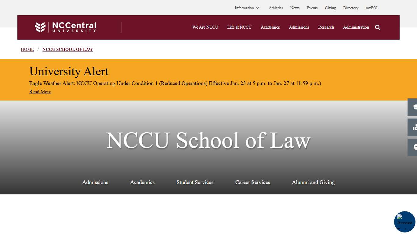 NCCU School of Law North Carolina Central University